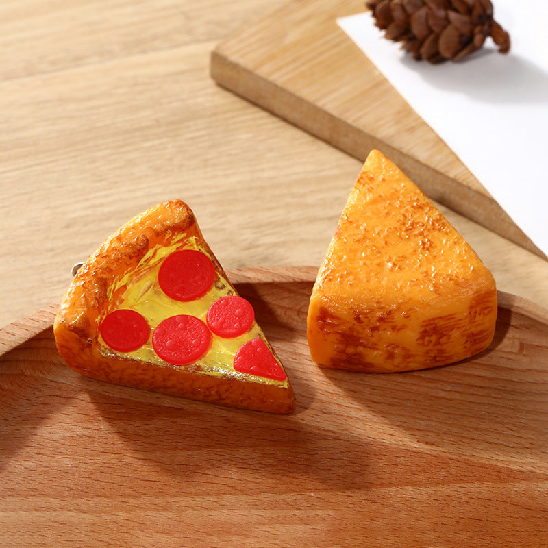 Venta al por mayor Llavero de pizza de simulación de PVC